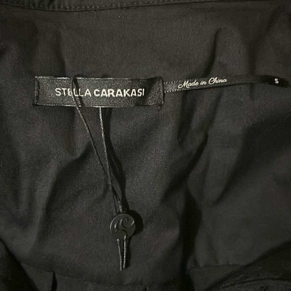 NWOT Stella Carakasi Twice As Nice Long Sleeve Button Down Shirt in Black Size S - Picture 12 of 12